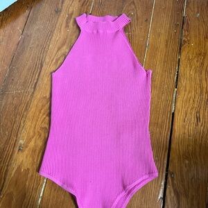pink high neck bodysuit